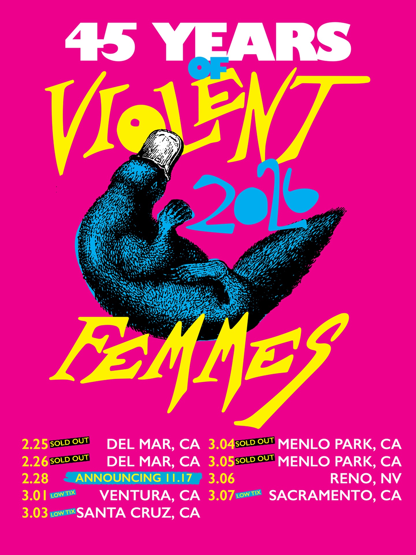 Violent Femmes 45 Years of Violent Femmes Tour Poster 2026
